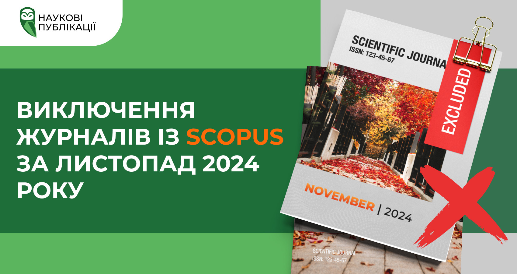 Виключення журналів із Scopus за листопад 2024 року