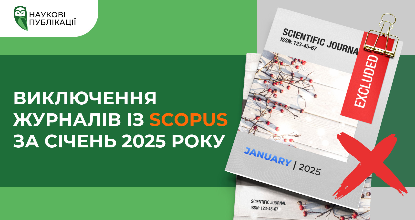 Виключення журналів із Scopus за січень 2025 року