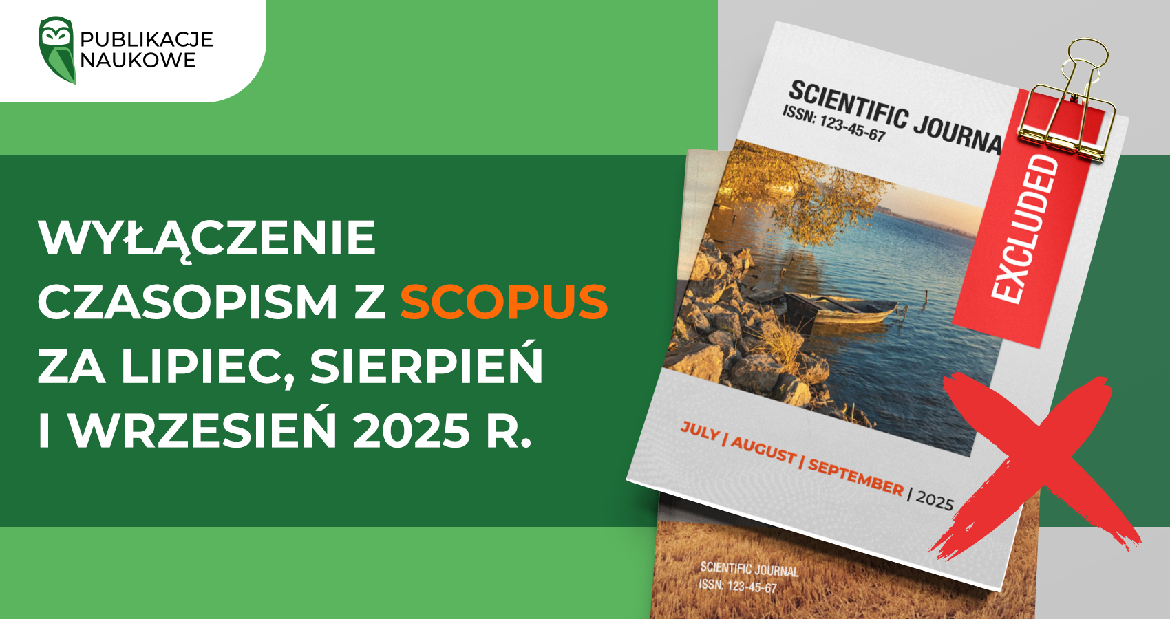 Wyłączenie czasopism z Scopus za lipiec, sierpień i wrzesień 2025 r. 