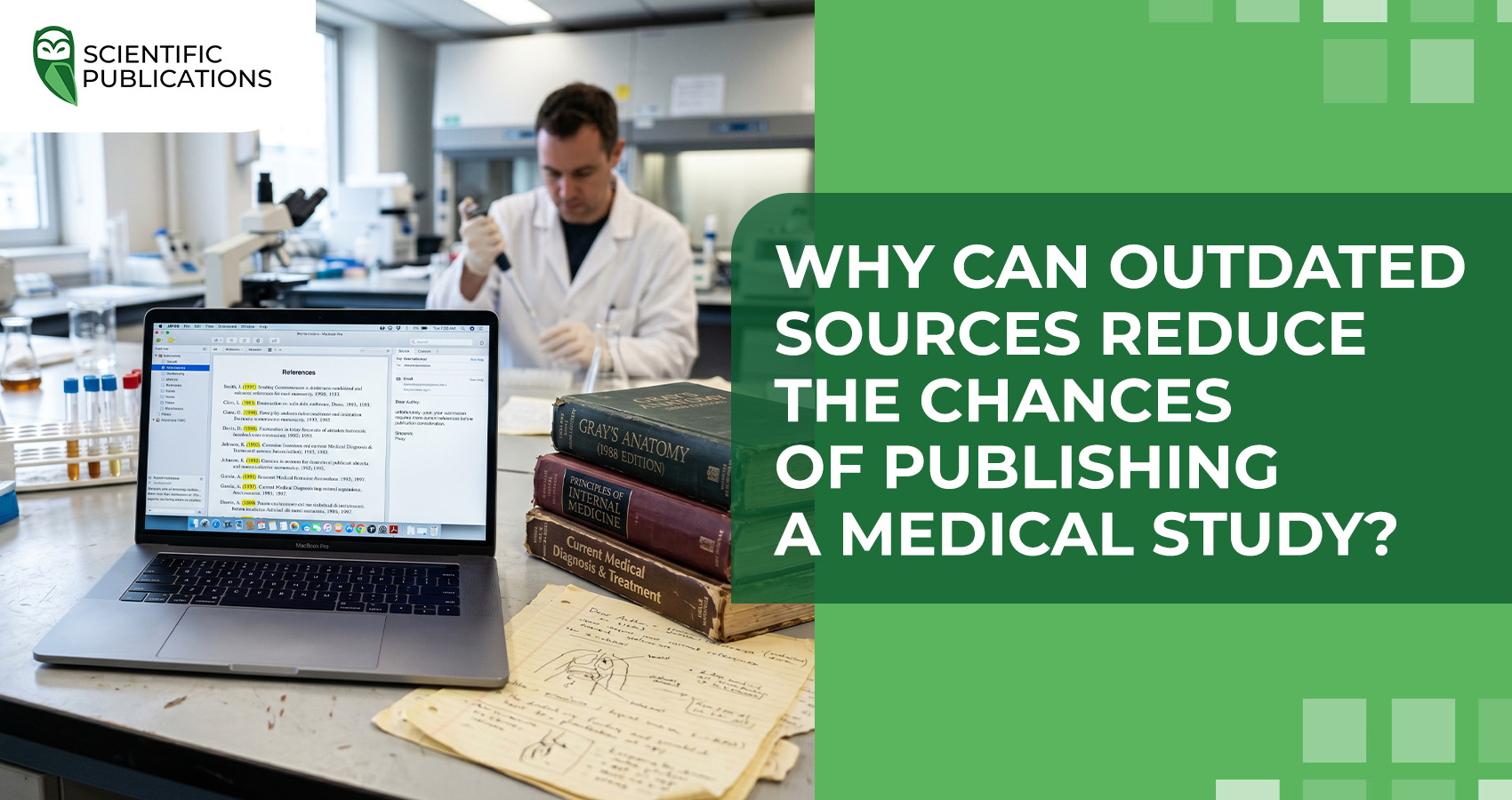 Why can outdated sources reduce the chances of publishing a medical study?
