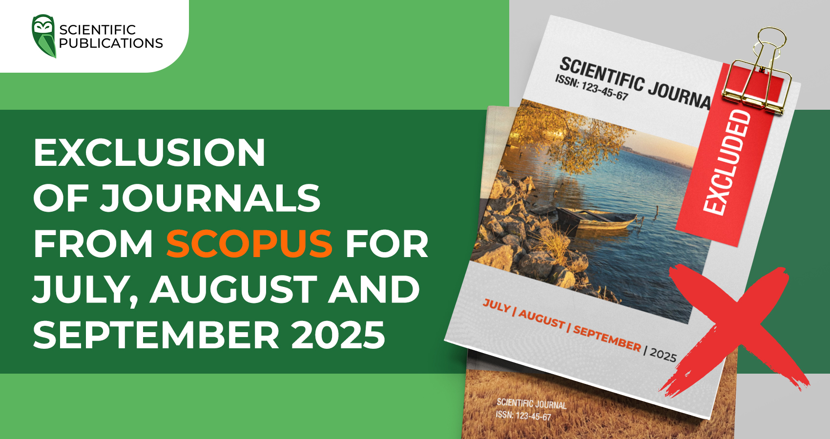 Exclusion of journals from Scopus for July, August and September 2025 