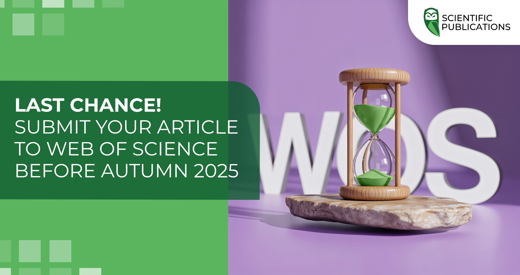 Last chance! Submit your article to Web of Science before autumn 2025
