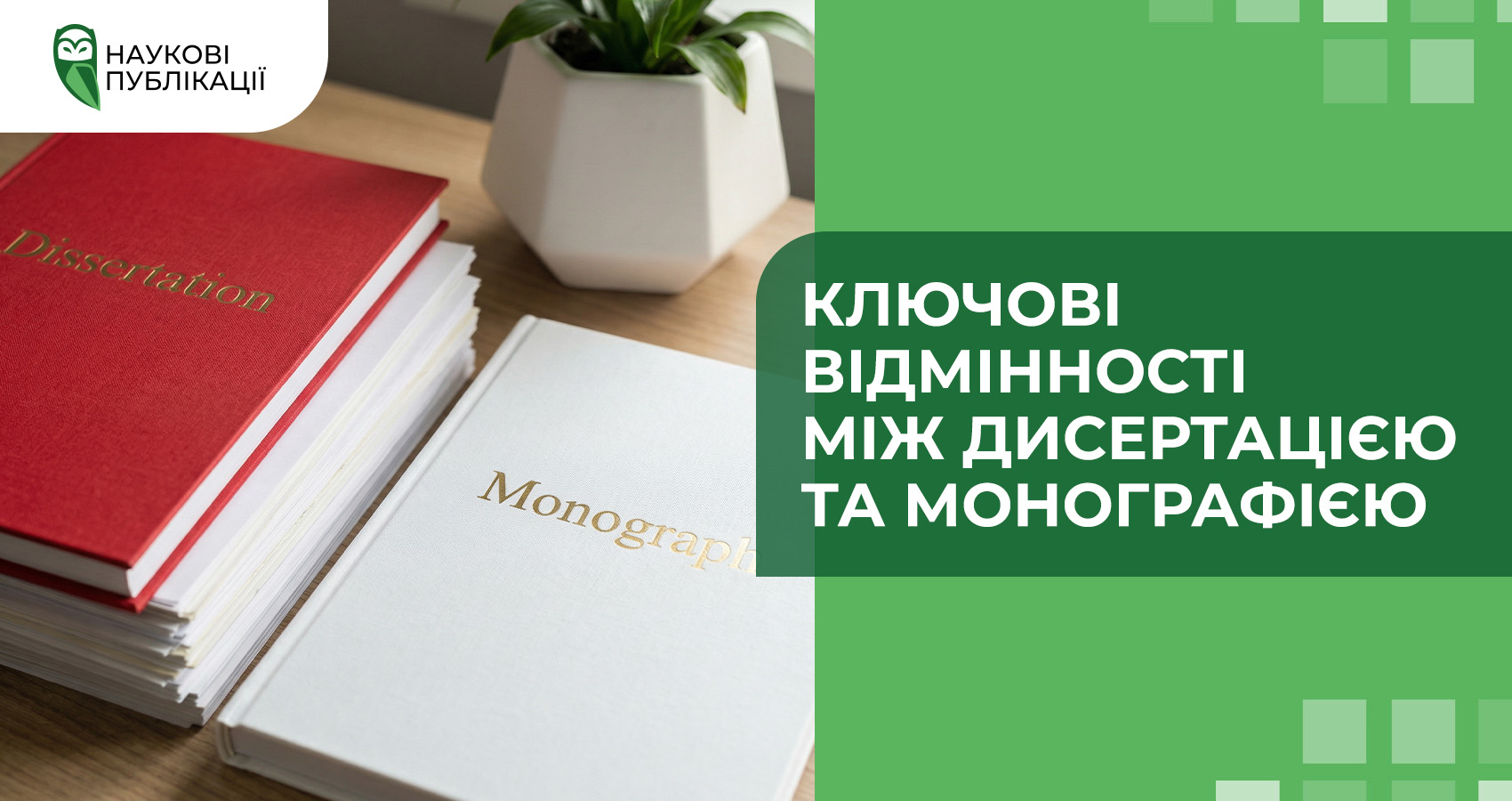 Ключові відмінності між дисертацією та монографією