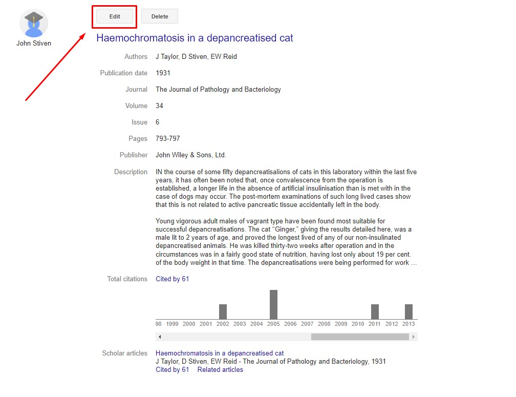 редагування відомостей Google Academy