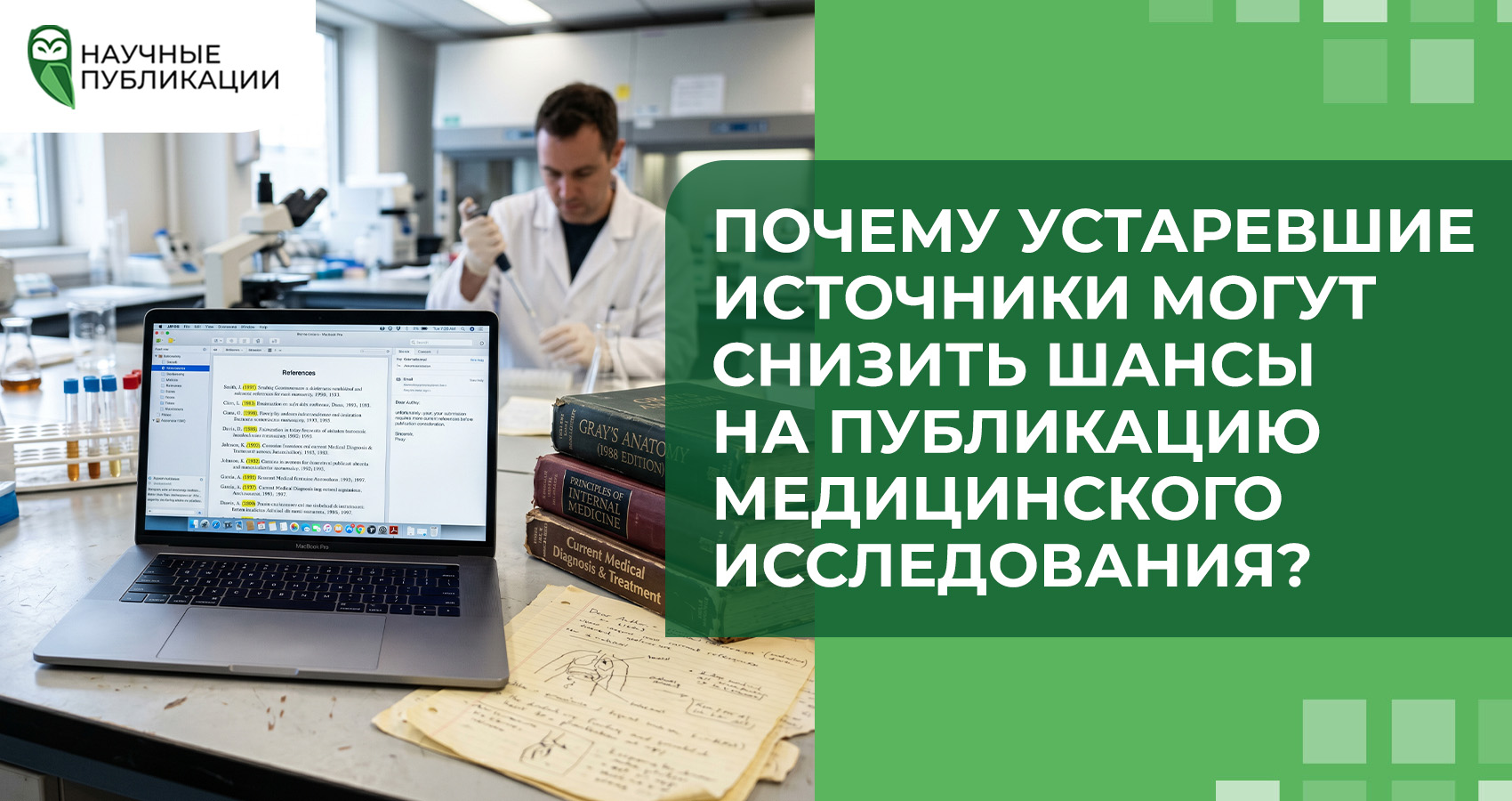 Почему устаревшие источники могут снизить шансы на публикацию медицинского исследования?