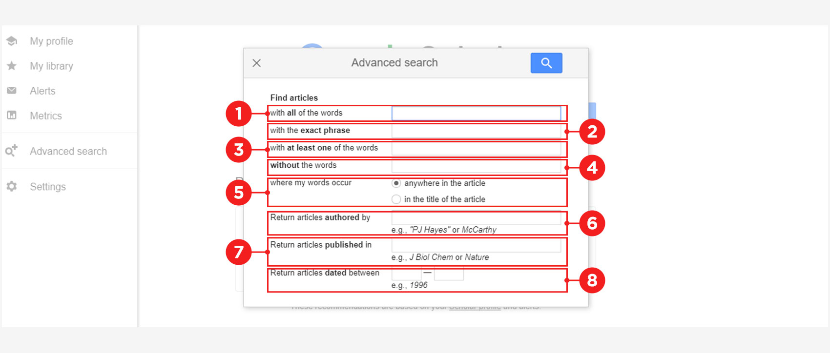 Google Scholar Advanced Search